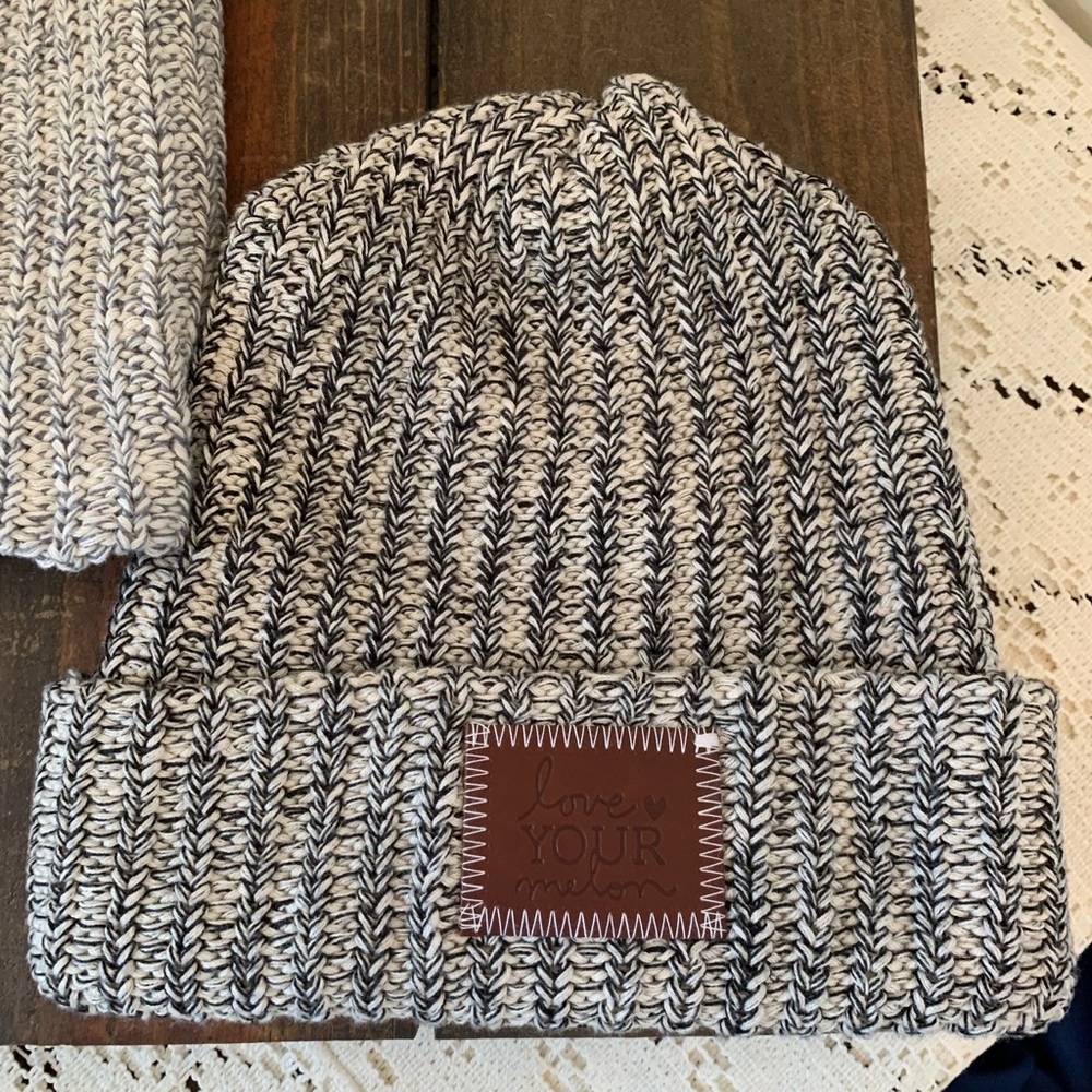 Two Love Your Melon Speckled Unisex Knit Beanies - Picture 4 of 7